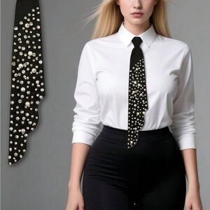 Black Tie with Silver Studs